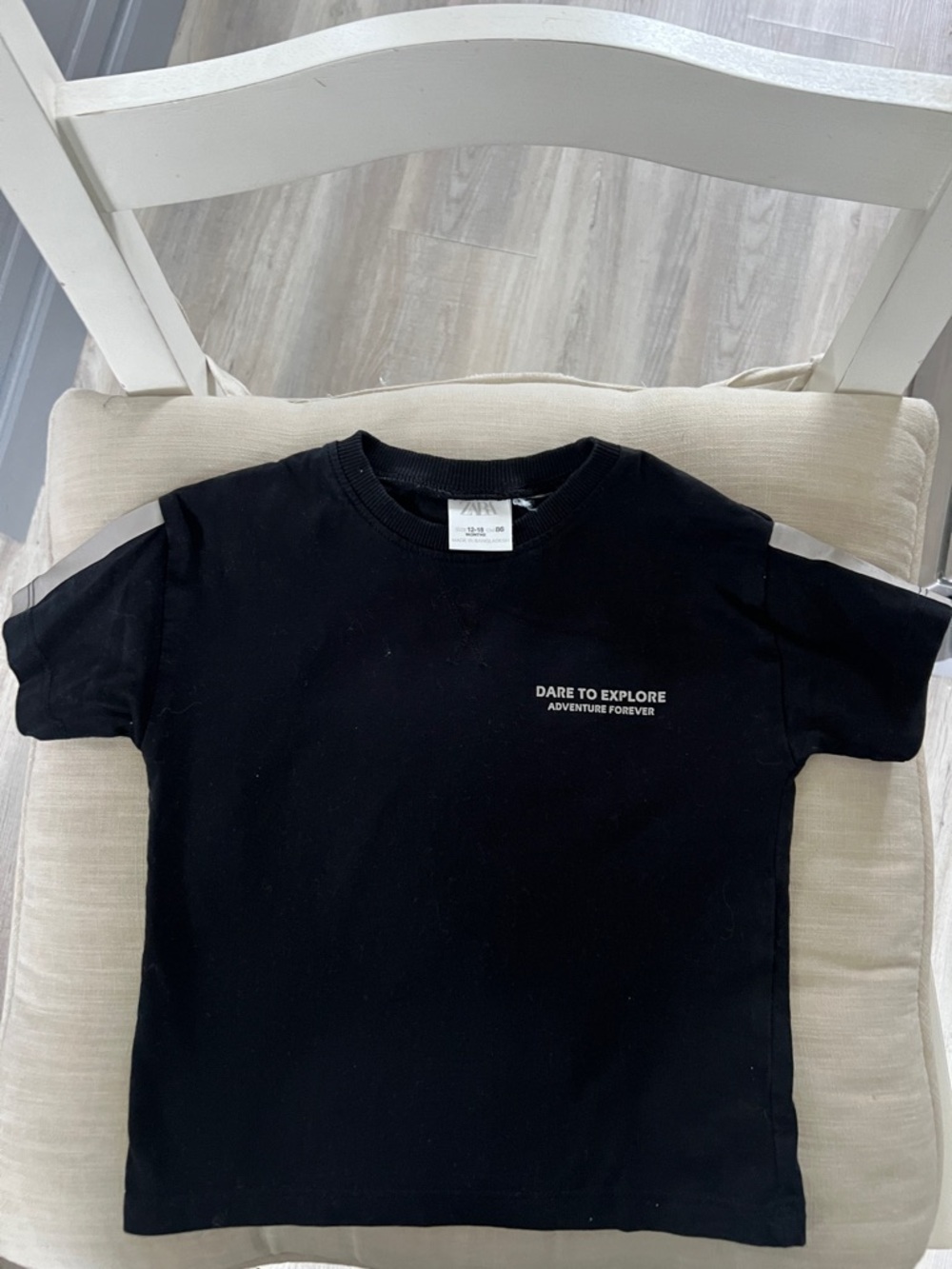 Zara Kids Black 'Dare to Explore' Tee